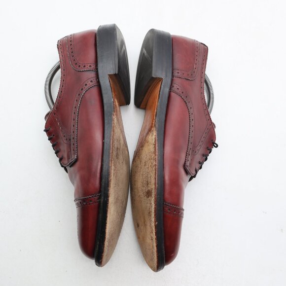 Allen Edmonds Lexington Men's 10.5 Burgundy Cap Toe Brogue Dress Oxford USA - Picture 8 of 11